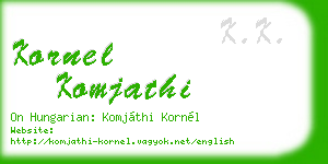 kornel komjathi business card